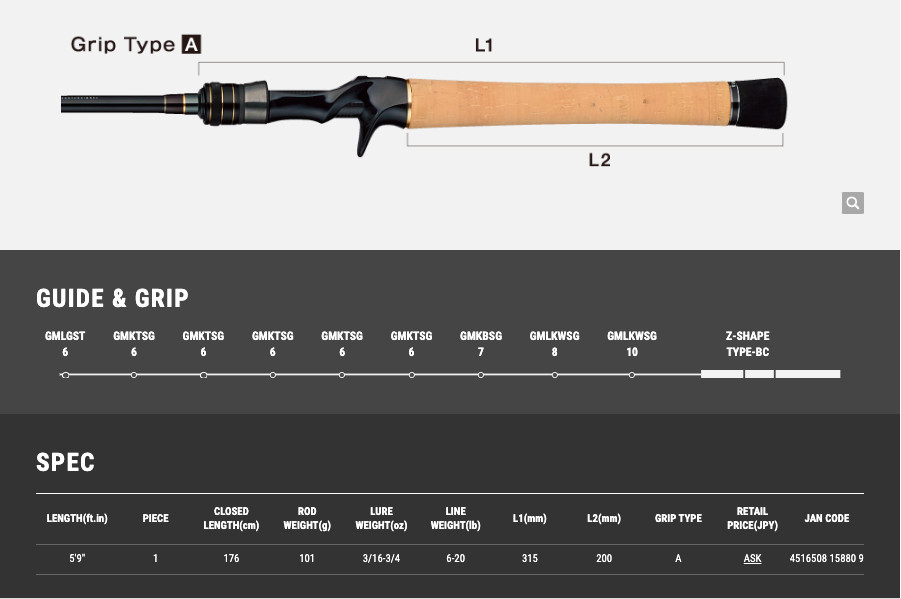 Tailwalk Fullrange '22 C59M+ baitcasting pergetőbot